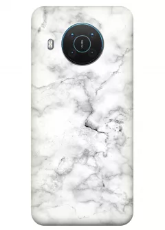 Чехол для Nokia X20 - Белый мрамор