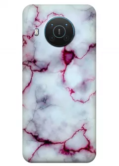Чехол для Nokia X20 - Розовый мрамор