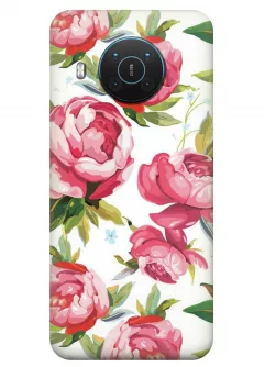 Чехол для Nokia X20 - Розовые пионы