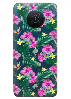 Чехол для Nokia X10 - Тропические цветы