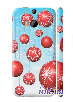 Чехол на HTC One M8 - Новогодние шары