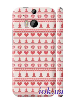 Чехол на HTC One M8 - Рождественский орнамент