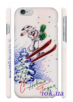 Чехол для iPhone 6 Plus - Заяц на лыжах