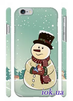 Чехол на iPhone 6 - Рождественский снеговик 