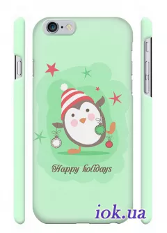 Чехол на iPhone 6 - Новогодний пингвиненок