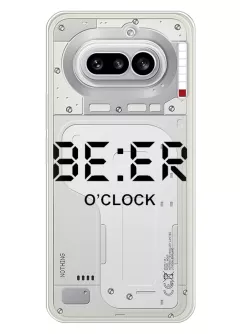 Nothing Phone 4A прикольный прозрачный силиконовый чехол с надписью BEER oclock