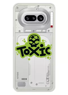 Nothing Phone 4A прикольный прозрачный силиконовый чехол с надписью Toxic