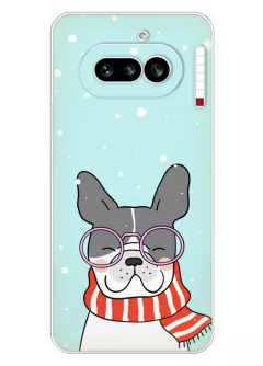 Чехол для Nothing Phone 4A - Песик в шарфе