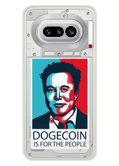 Nothing Phone (4a) прозрачный силиконовый чехол - Dogecoin is for people