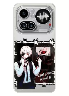 Чехол для Nothing Phone (4a) Pro What’s 1000 Minus 7 Кен Канеки из прозрачного силикона