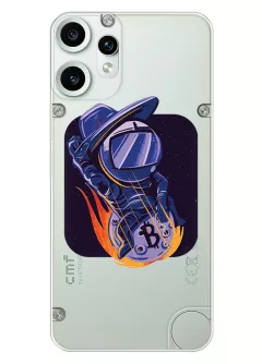 Nothing CMF Phone 2 Pro прозрачный силиконовый чехол - Биткоин летит в космос