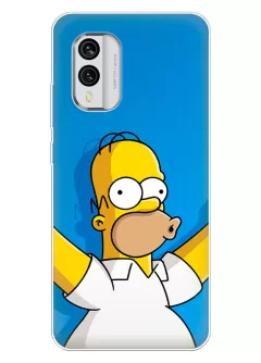 Бампер для Nokia X30 - The Simpsons Симпсоны успех Гомера Симпсона на синем фоне