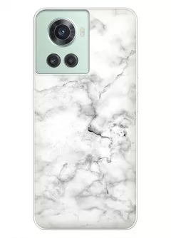 Чехол на OnePlus 10R с дизайном белого мрамора