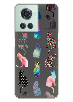 Чехол для защиты телефона OnePlus 10R с дизайнерскими котиками