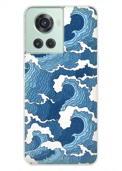 Защитный бампер для OnePlus 10R с нарисованным волнами