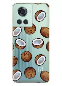 Чехол силиконовый для OnePlus 10R с рисунком кокосов