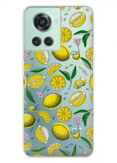 Чехол для OnePlus 10R с вкусными лимонами из прозрачного силикона