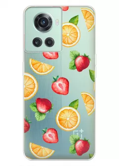 Чехол для OnePlus 10R с фруктовым дизайном из прочного силикона