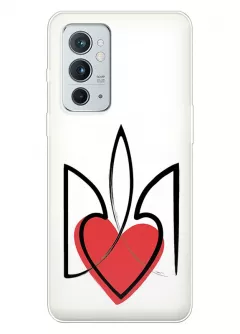 Чехол на OnePlus 9RT 5G с сердцем и гербом Украины