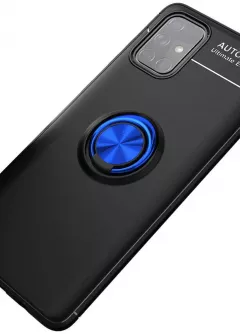TPU чехол Deen ColorRing под магнитный держатель (opp) для Samsung Galaxy M31s, Черный / Синий