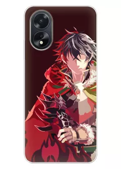 OPPO A18 чехол - Восхождение Героя Щита The Rising of the Shield Hero Наофуми Иватани в плаще вектор-арт