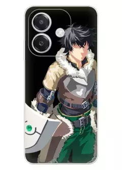 Oppo A3 / A3x чехол - Восхождение Героя Щита The Rising of the Shield Hero Наофуми Иватани со щитом вектор-арт