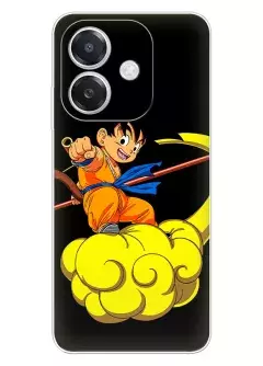 Чехол для Oppo A3 / A3x - Жемчуг дракона Драгонболл Dragon Ball малыш черный Сон Гоку наносит удар