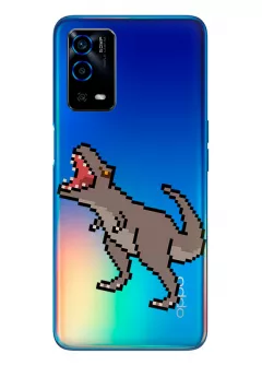 Чехол для OPPO A55 с принтом - Пиксельный динозавр