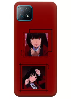 OPPO A73 5G чехол - Безумный азарт Маньяк азартных игр Какэгуруи Kakegurui Compulsive Gambler коллаж из фото Юмэко Джабами 
