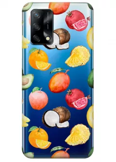 Чехол для OPPO A74 с картинкой вкусных и полезных фруктов