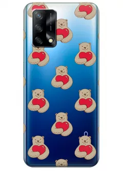 Чехол для OPPO A74 с принтом - Влюбленные медведи