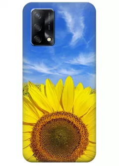 Красочный чехол на OPPO A74 с цветком солнца - Подсолнух