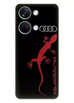 OnePlus Ace 2V чехол - Audi Ауди логотип Quattro и красная ящерица вектор-арт