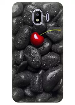 Чехол для Galaxy J4 - Вишня на камнях