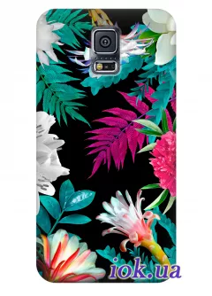 Чехол для Galaxy S5 Plus - Необычные цветы