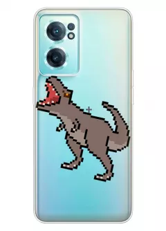 Чехол для OnePlus Nord CE 2 5G с принтом - Пиксельный динозавр