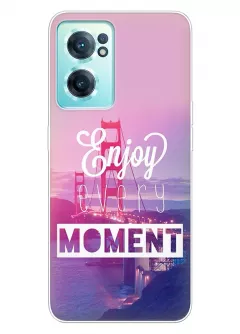Чехол для OnePlus Nord CE 2 5G из силикона с позитивным дизайном - Enjoy Every Moment