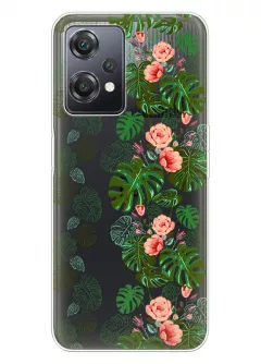 Чехол на OnePlus Nord CE 2 Lite 5G с картинкой на прозрачном силиконе - Тропические листья