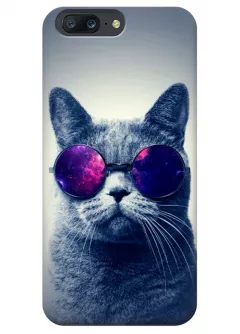 Чехол для OnePlus 5 - Кот с очками