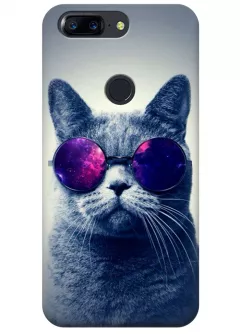 Чехол для OnePlus 5T - Кот в очках