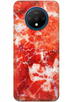 Чехол для OnePlus 7T - Красный мрамор