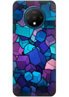 Чехол для OnePlus 7T - Синие кубы