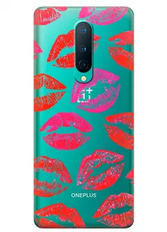 Прозрачный чехол на OnePlus 8 - Поцелуи