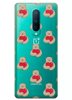 Прозрачный чехол на OnePlus 8 - Влюбленные медведи