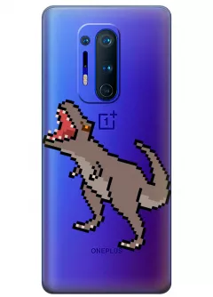 Чехол для OnePlus 8 Pro - Пиксельный динозавр