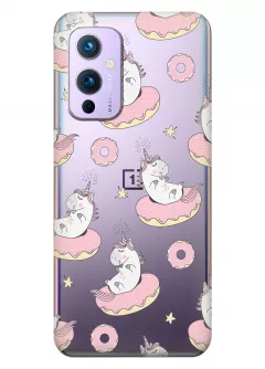 Чехол на OnePlus 9 - Единороги на пончиках
