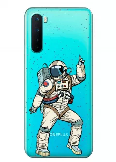Прозрачный чехол для OnePlus Nord - Веселый космонавт
