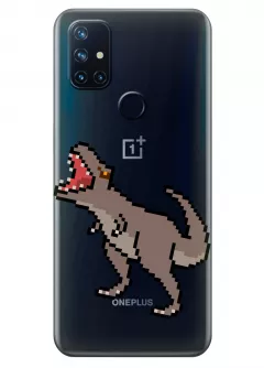 Чехол для OnePlus Nord N10 - Пиксельный динозавр
