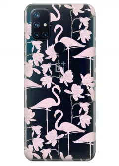 Чехол для OnePlus Nord N10 - Розовые фламинго