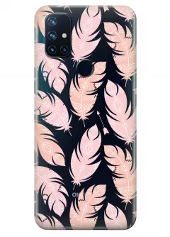 Чехол для OnePlus Nord N10 - Розовые перья